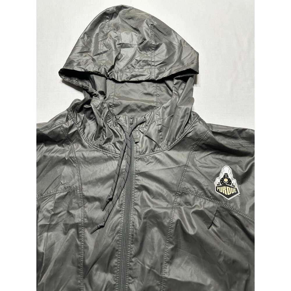 Purdue Boilermakers Columbia Gray Windbreaker Jacket Hooded Womens Large - Picture 3 of 12